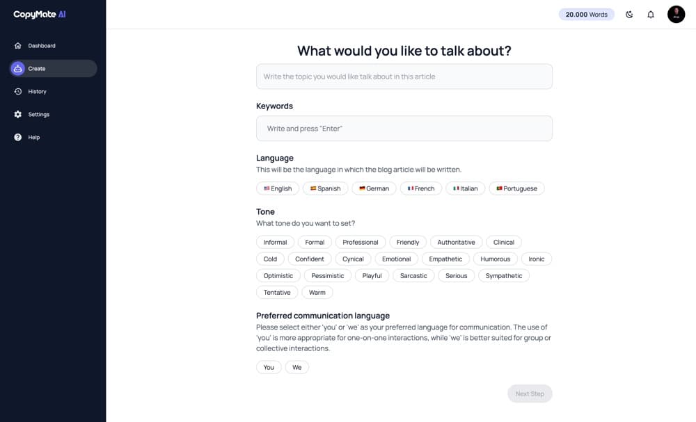 CopyMate AI software interface preview